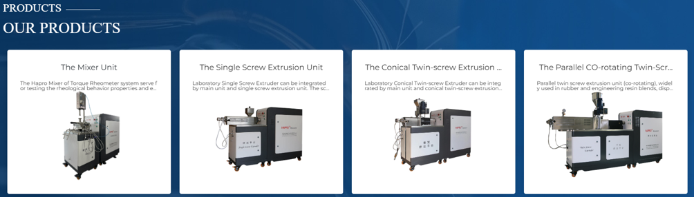 Hapro polymer processing and testing equipment