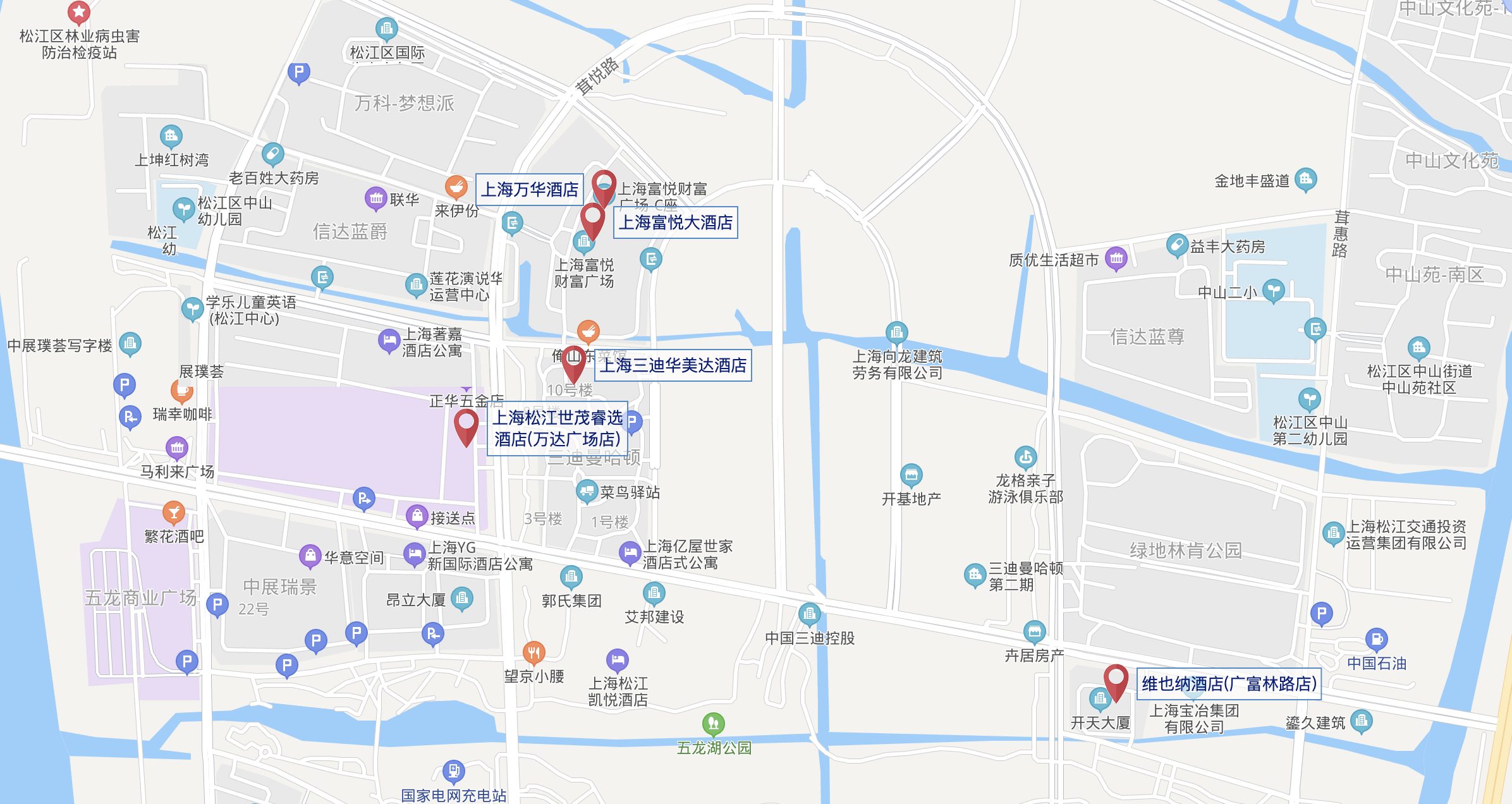 map of hotels